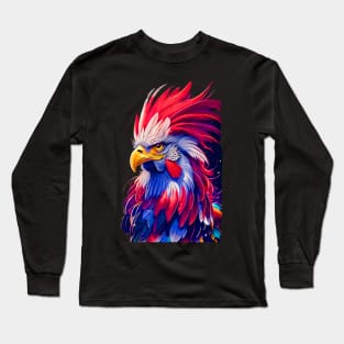 A rooster in the shape of an American eagle Long Sleeve T-Shirt